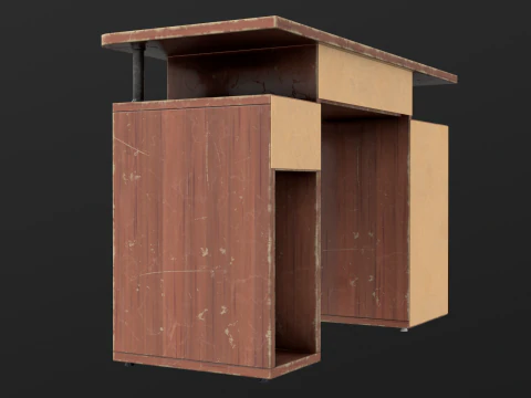 PBR pronto per il gioco della vecchia scrivania del computer Modello 3D