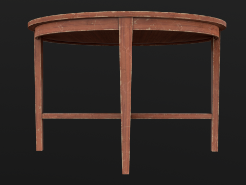 Круглый стол и стулья Game Ready PBR 3D Модель