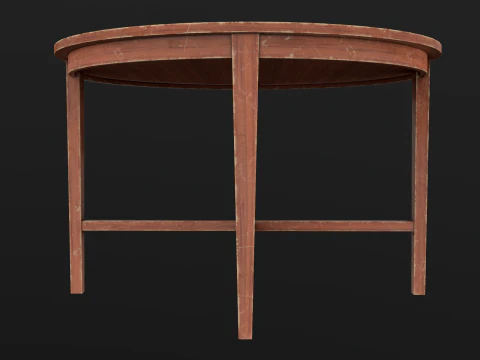 Tavolo Rotondo E Sedie Gioco Pronto PBR Modello 3D