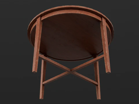 Tavolo Rotondo E Sedie Gioco Pronto PBR Modello 3D