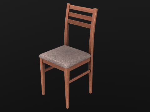 Круглый стол и стулья Game Ready PBR 3D Модель