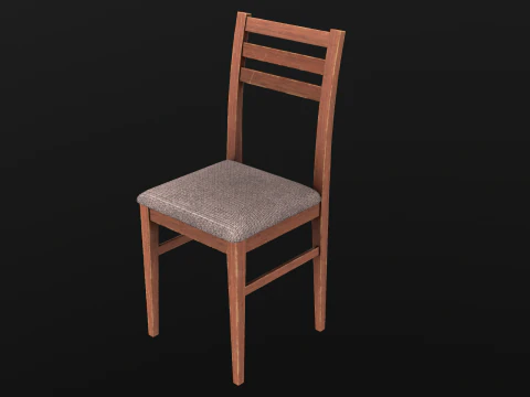 Tavolo Rotondo E Sedie Gioco Pronto PBR Modello 3D