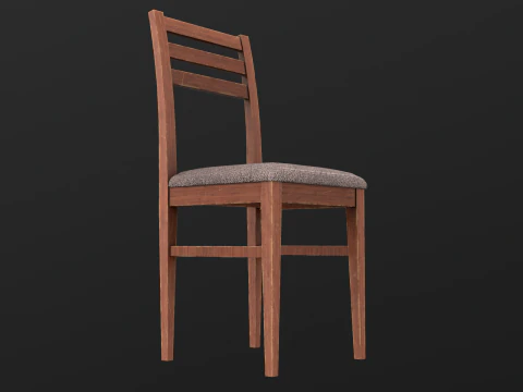 Tavolo Rotondo E Sedie Gioco Pronto PBR Modello 3D