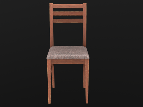 Круглый стол и стулья Game Ready PBR 3D Модель