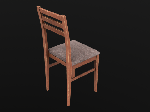 Круглый стол и стулья Game Ready PBR 3D Модель