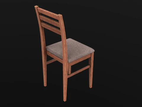 Tavolo Rotondo E Sedie Gioco Pronto PBR Modello 3D