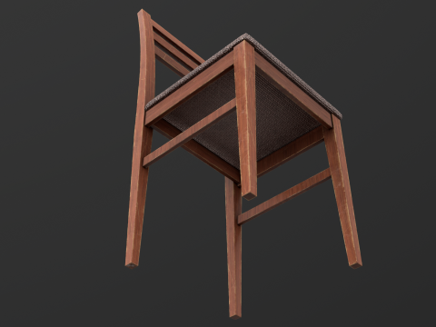 Круглый стол и стулья Game Ready PBR 3D Модель