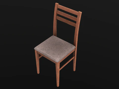 Tavolo Rotondo E Sedie Gioco Pronto PBR Modello 3D