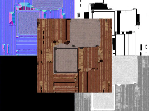 Tavolo Rotondo E Sedie Gioco Pronto PBR Modello 3D