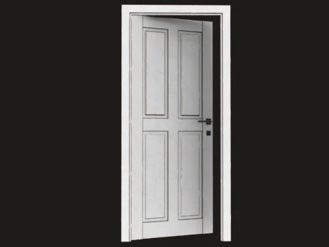 Houten deurspel klaar PBR 3D Model