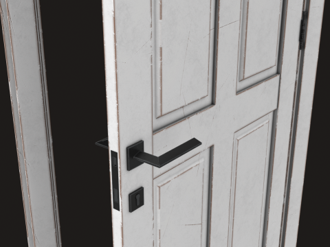 木製ドア ゲーム対応 PBR 3Dモデル