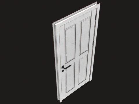 木製ドア ゲーム対応 PBR 3Dモデル