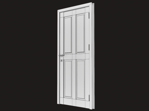 木製ドア ゲーム対応 PBR 3Dモデル