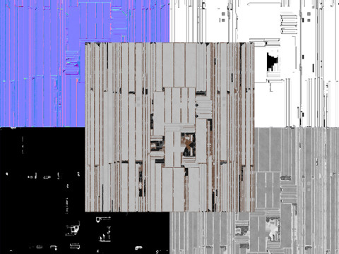 木製ドア ゲーム対応 PBR 3Dモデル