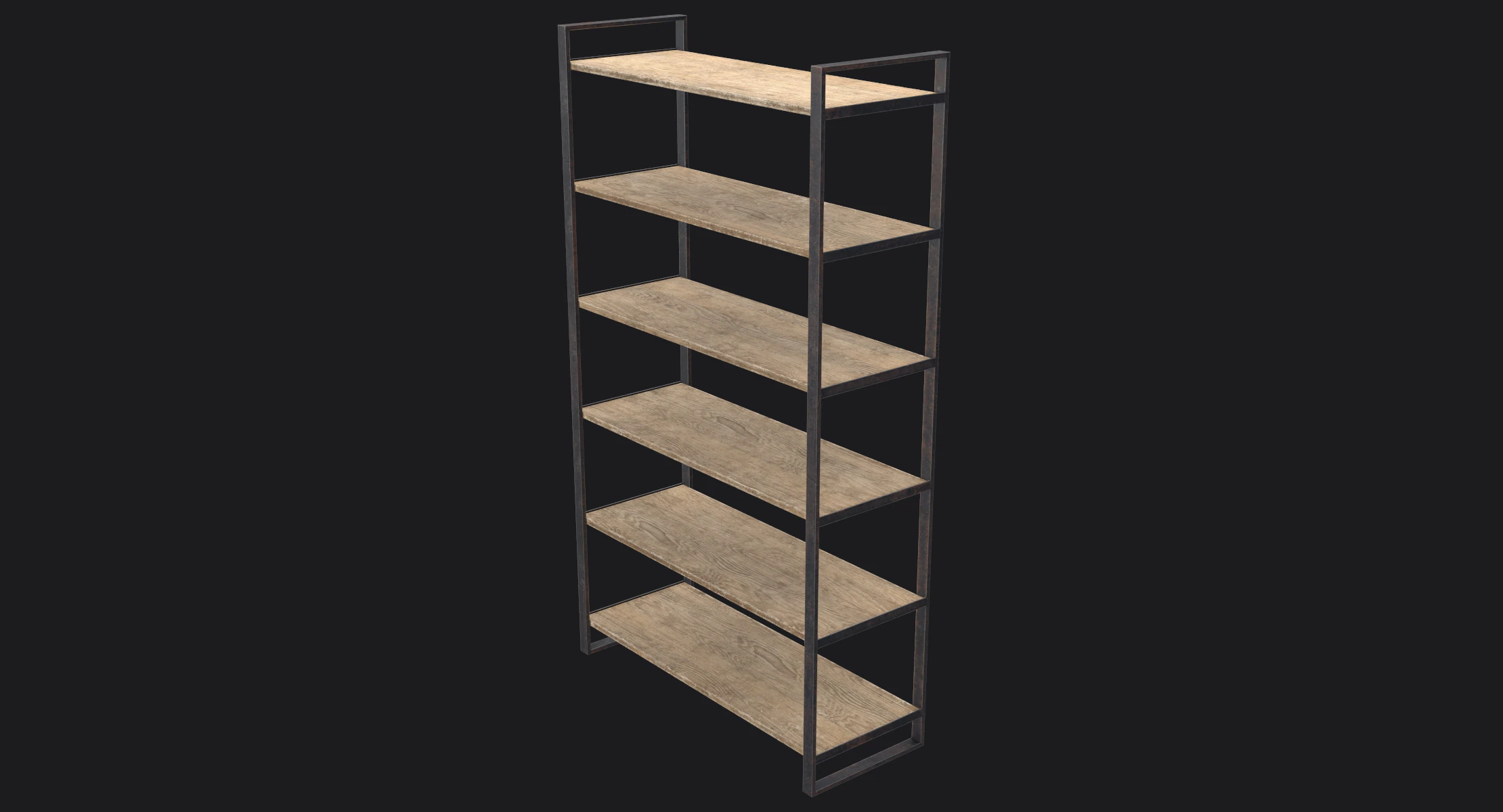 Old Shelves Game Ready PBR 3D Model .c4d .max .obj .3ds .fbx .stl .blend