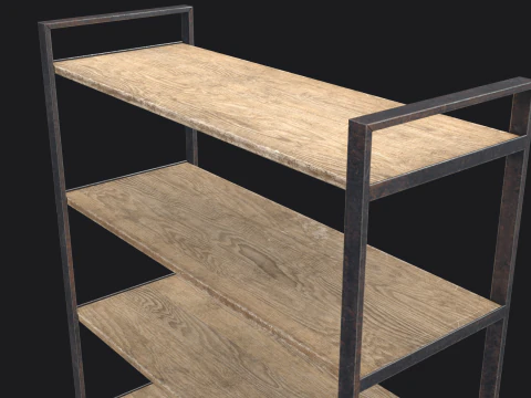 Old Shelves Game Ready PBR 3D Model