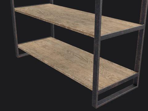 Old Shelves Game Ready PBR 3D Model