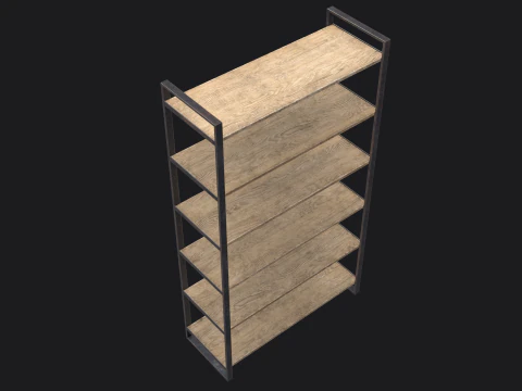 Old Shelves Game Ready PBR 3D Model