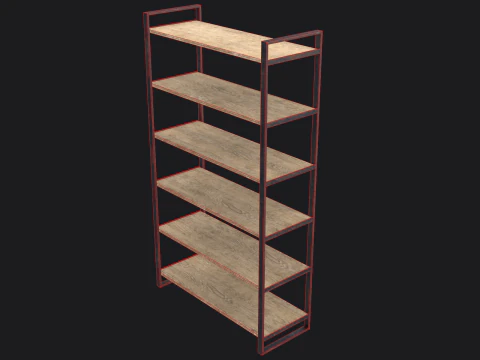 Old Shelves Game Ready PBR 3D Model