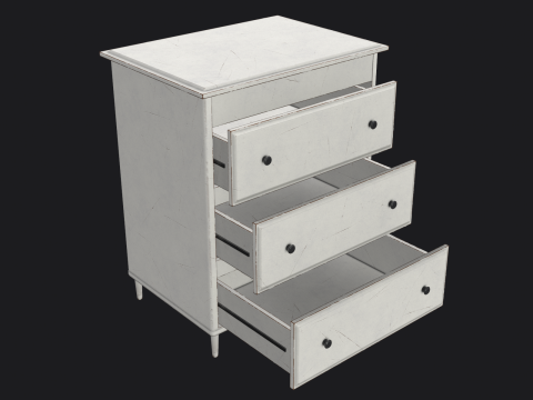 Arm&aacute;rio de madeira pronto para jogo PBR Modelo 3D