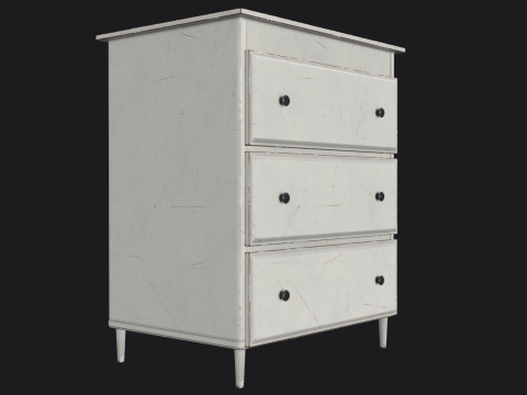 Arm&aacute;rio de madeira pronto para jogo PBR Modelo 3D