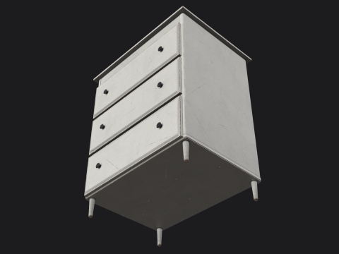 Arm&aacute;rio de madeira pronto para jogo PBR Modelo 3D