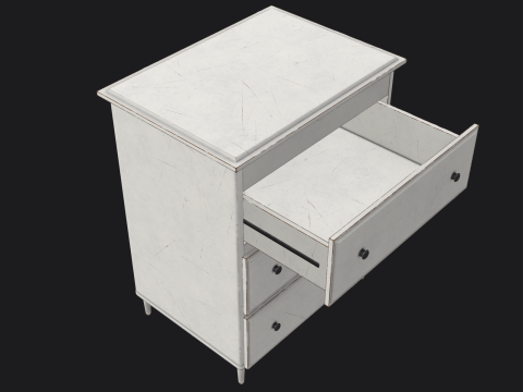 Arm&aacute;rio de madeira pronto para jogo PBR Modelo 3D