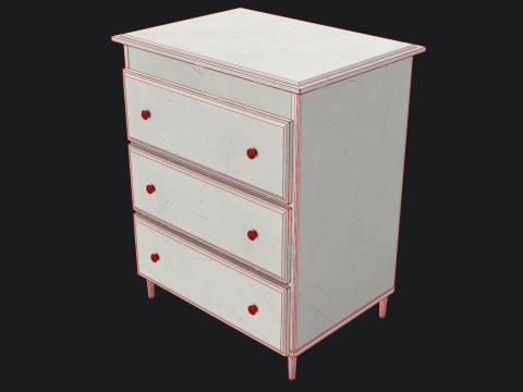 Arm&aacute;rio de madeira pronto para jogo PBR Modelo 3D