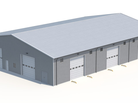 Edificio industriale 48 PBR Modello 3D