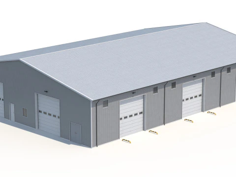Budynek przemysłowy 48 PBR Model 3D
