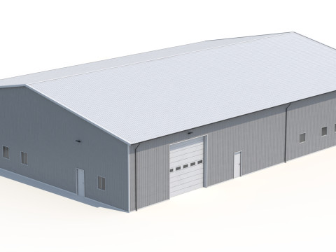 Edificio industriale 48 PBR Modello 3D