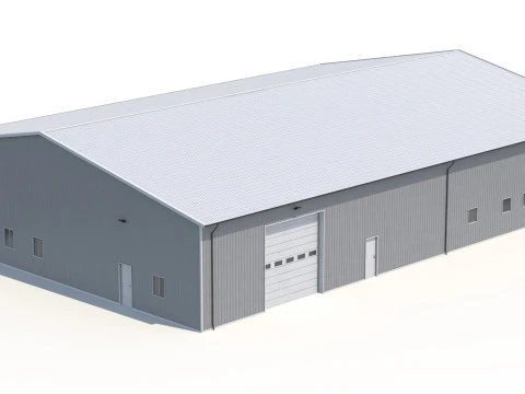 Budynek przemysłowy 48 PBR Model 3D