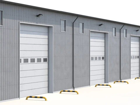 Budynek przemysłowy 48 PBR Model 3D