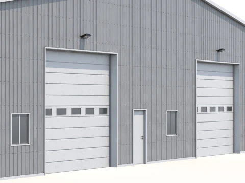 Budynek przemysłowy 48 PBR Model 3D