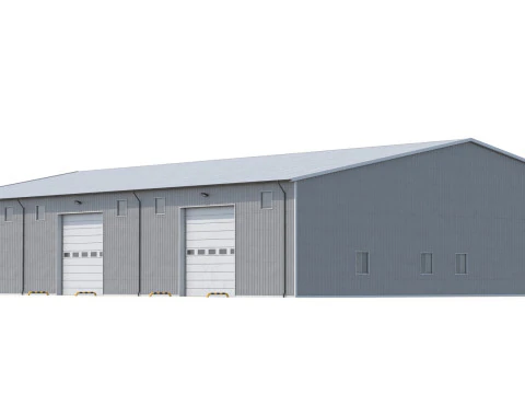 Budynek przemysłowy 48 PBR Model 3D