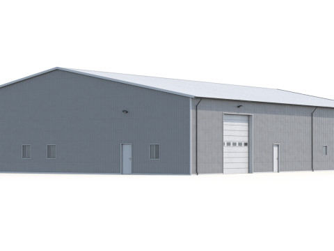 Edificio industriale 48 PBR Modello 3D