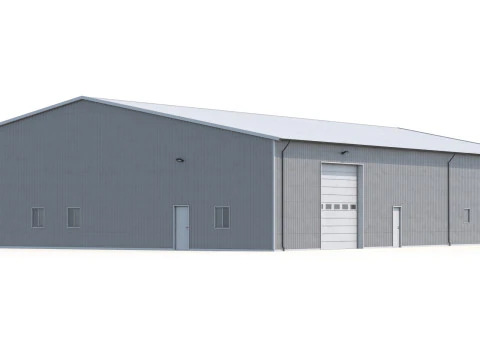 Budynek przemysłowy 48 PBR Model 3D