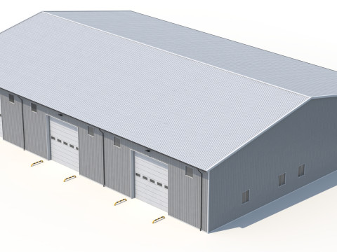 Edificio industriale 48 PBR Modello 3D