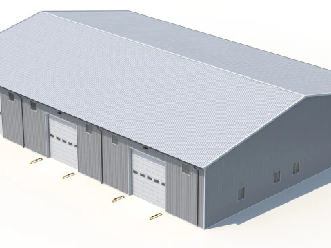 Budynek przemysłowy 48 PBR Model 3D