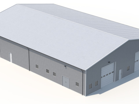 Edificio industriale 48 PBR Modello 3D