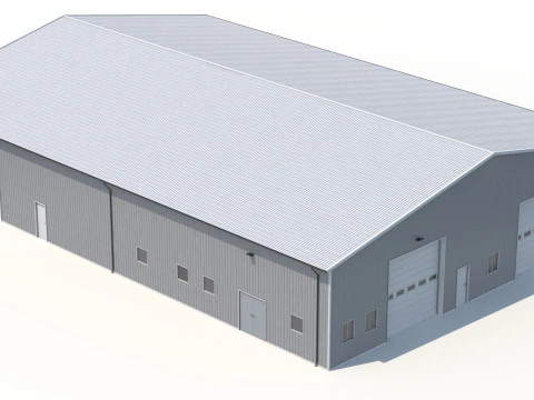 Budynek przemysłowy 48 PBR Model 3D
