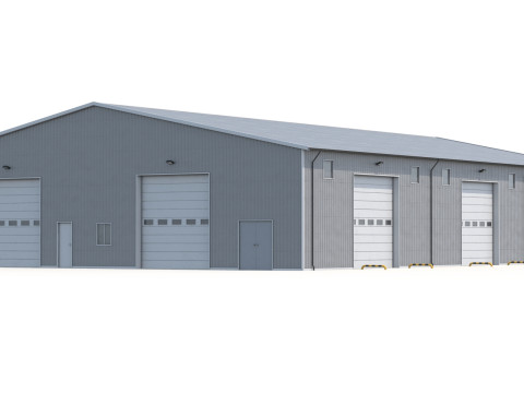 Edificio industriale 48 PBR Modello 3D