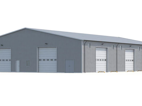 Budynek przemysłowy 48 PBR Model 3D