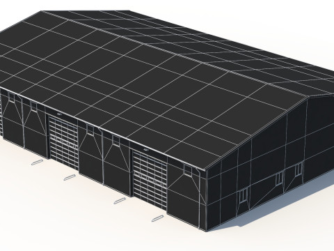 Edificio industriale 48 PBR Modello 3D