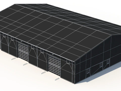 Budynek przemysłowy 48 PBR Model 3D