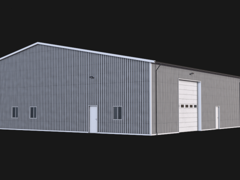 Edificio industriale 48 PBR Modello 3D
