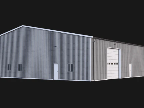 Budynek przemysłowy 48 PBR Model 3D