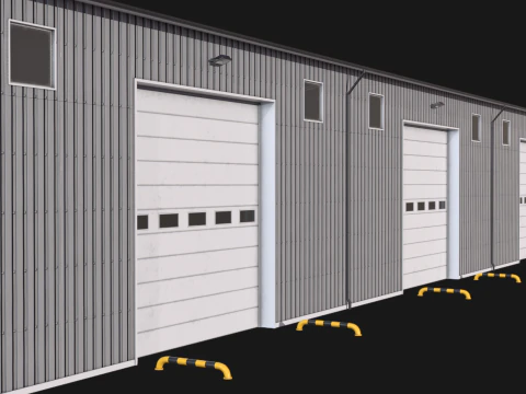 Budynek przemysłowy 48 PBR Model 3D