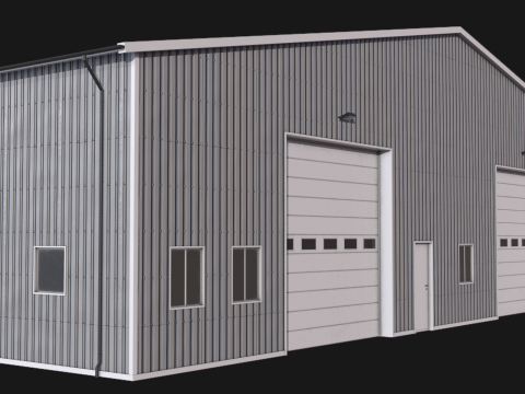 Edificio industriale 48 PBR Modello 3D
