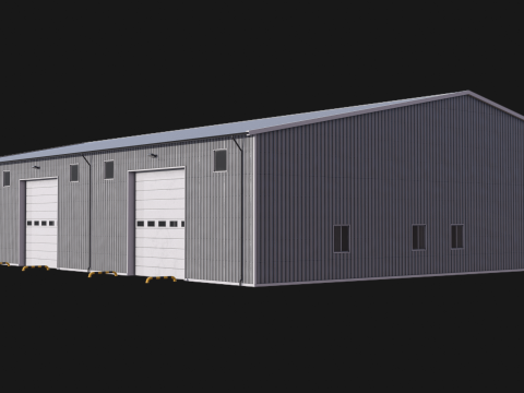 Edificio industriale 48 PBR Modello 3D